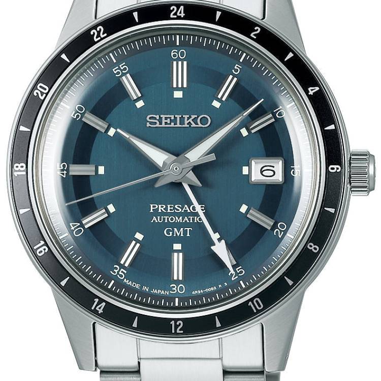 Seiko Presage Watch Style 60s Road Trip GMT Petrol Blue