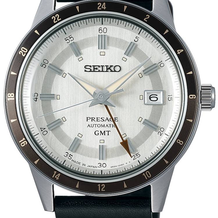 Seiko Presage Watch Style 60s Road Trip GMT Stone