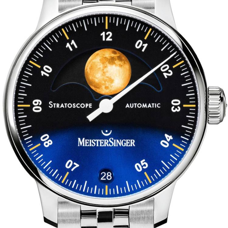 MeisterSinger Watch Stratoscope Golden Moon Bracelet