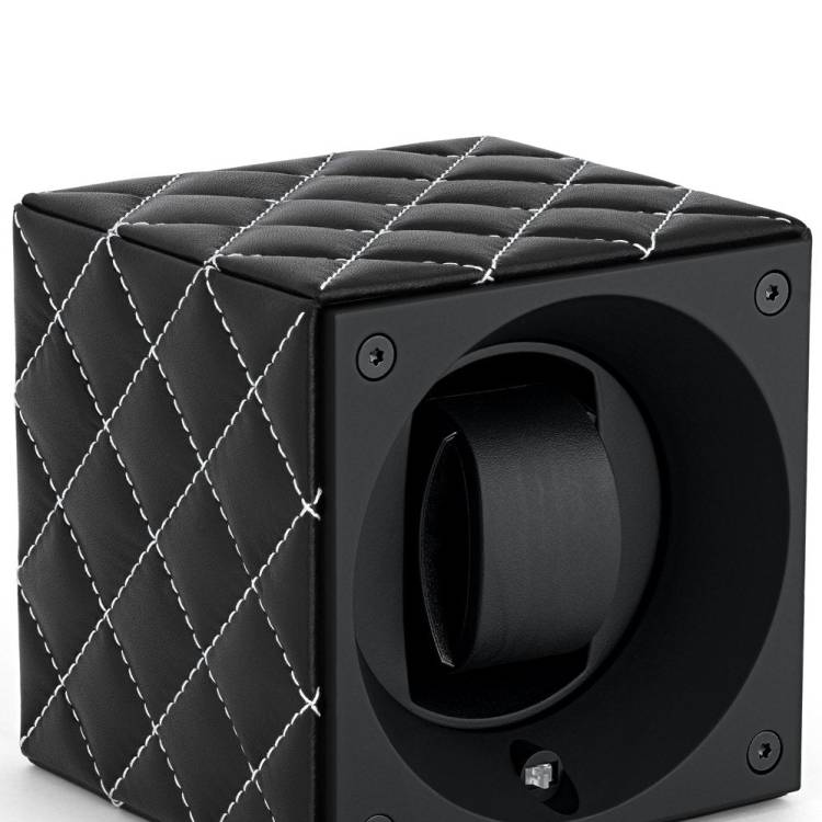Swiss Kubik Watch Winder Single Black Couture - Black