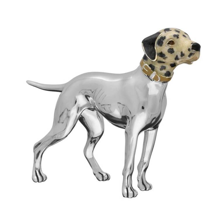 Saturno Sterling Silver Enamel Single Large Stood Dalmatian Figurine