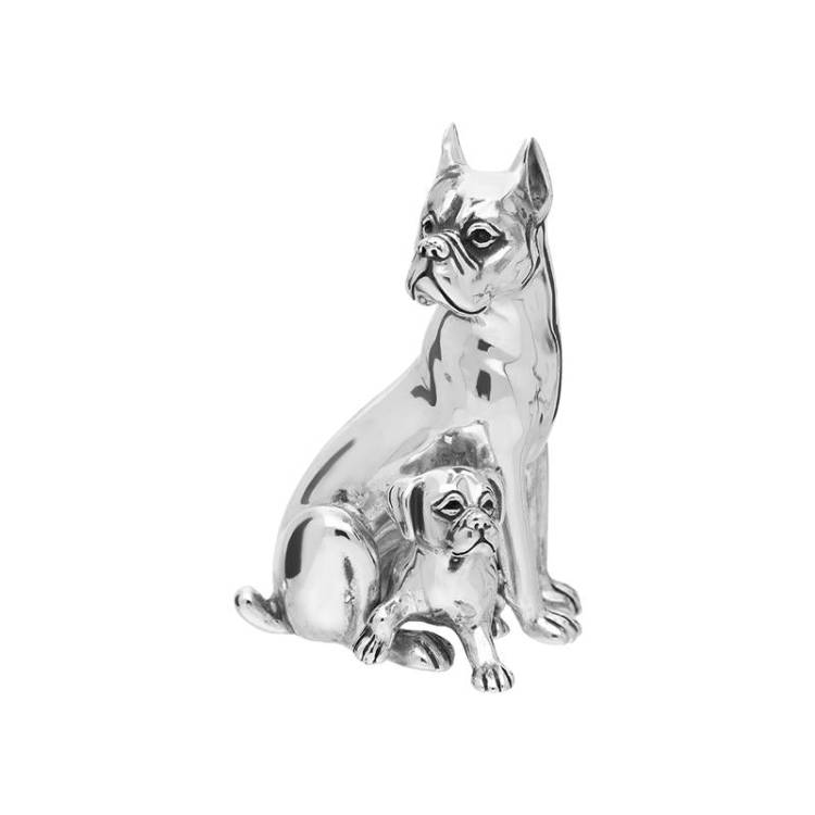 Saturno Sterling Silver Single Joint Adult Puppy Boxer Figurine