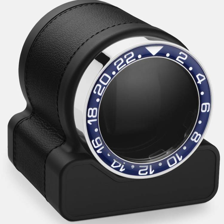 Scatola del Tempo Watch Winder Rotor One Black Blue Bezel - Black