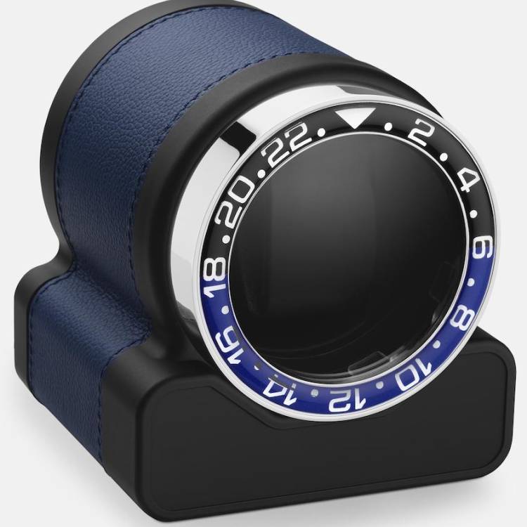 Scatola del Tempo Watch Winder Rotor One Blue Batman Bezel - Black