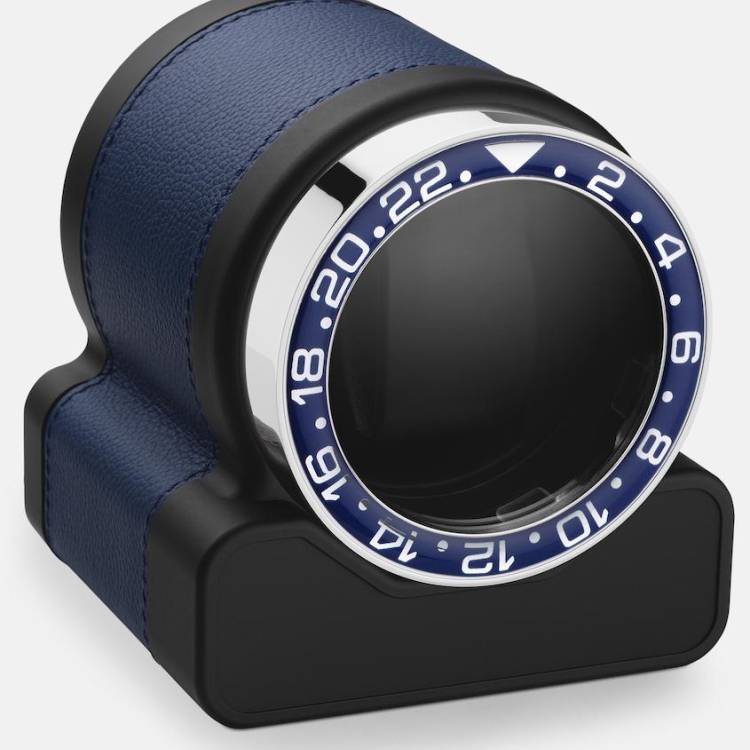 Scatola del Tempo Watch Winder Rotor One Blue Blue Bezel - Black