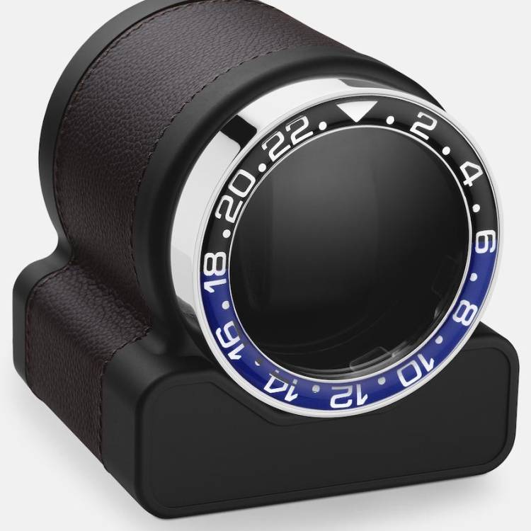 Scatola del Tempo Watch Winder Rotor One Chocolate Batman Bezel - Black