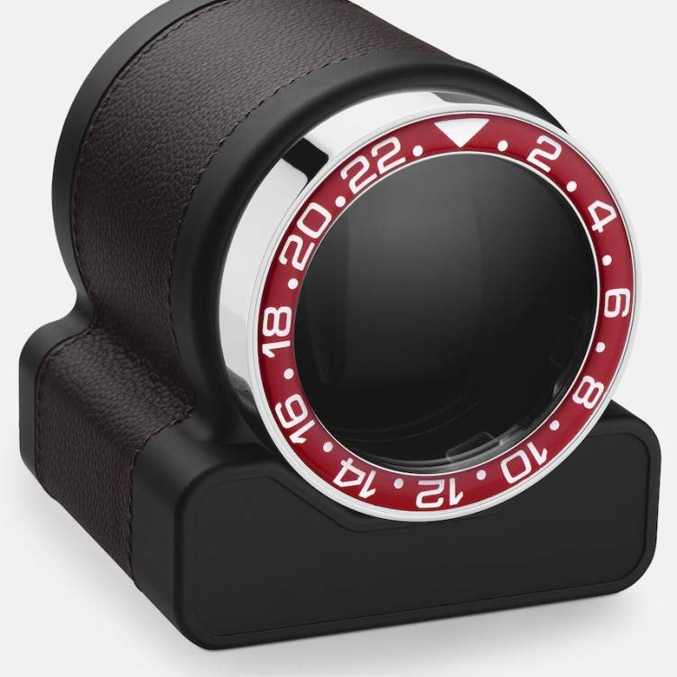 Scatola del Tempo Watch Winder Rotor One Chocolate Red Bezel - Black