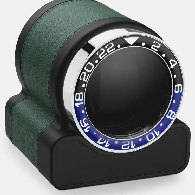 Scatola del Tempo Watch Winder Rotor One Green Batman Bezel - Black