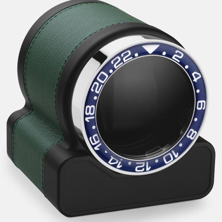 Scatola del Tempo Watch Winder Rotor One Green Blue Bezel - Black