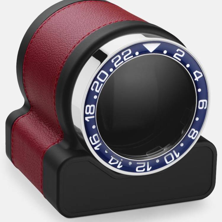 Scatola del Tempo Watch Winder Rotor One Red Blue Bezel - Black