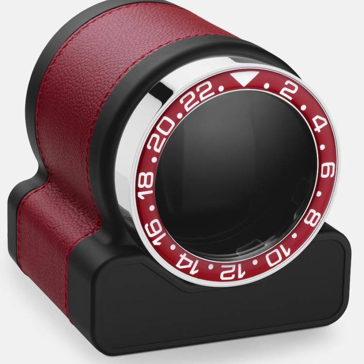 Scatola del Tempo Watch Winder Rotor One Red Red Bezel - Black