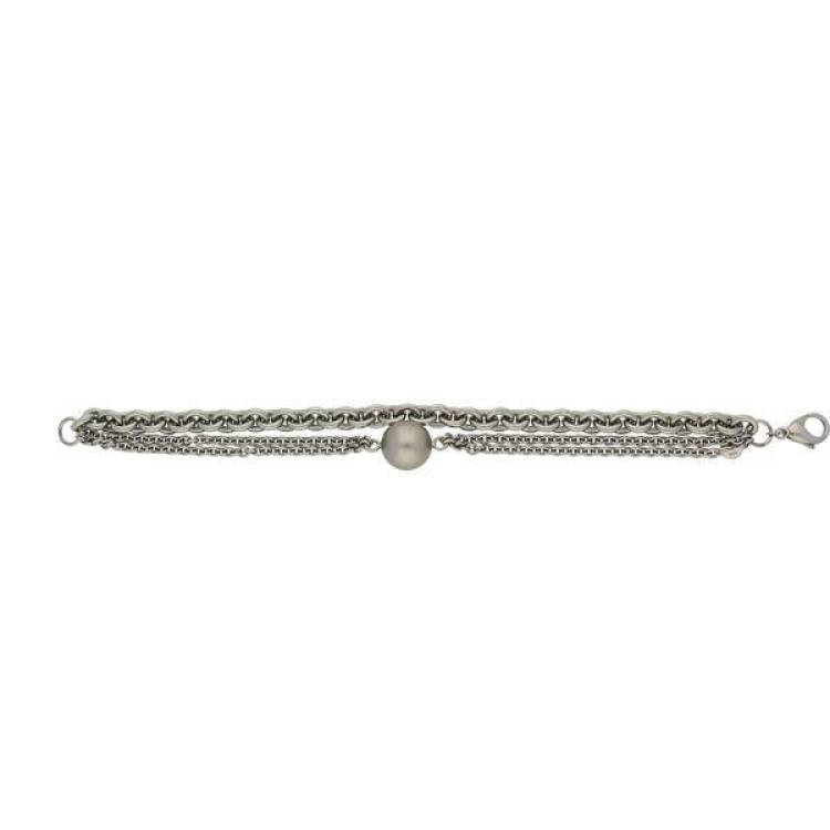 Schoeffel Catwalk Sterling Silver Single Pearl Bracelet D - Option1 Value Silver