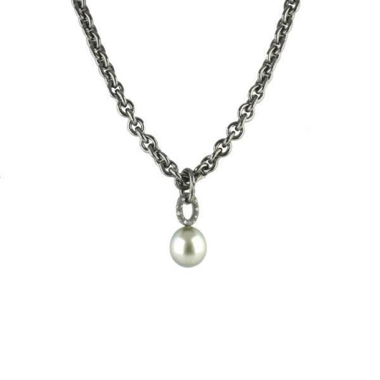 Schoeffel Catwalk Sterling Silver Pearl Diamond Necklace - Silver