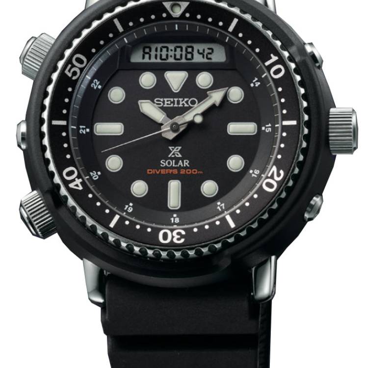 Seiko Watch Prospex Tuna Arnie Divers Solar Hybrid Black