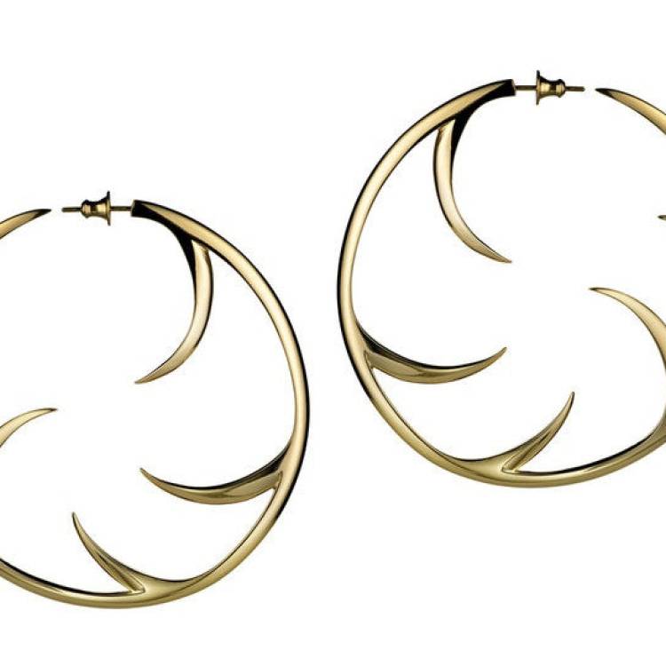 Shaun Leane Cat Claw 18ct Yellow Gold Plated Sterling Silver Statement Hoop Earrings