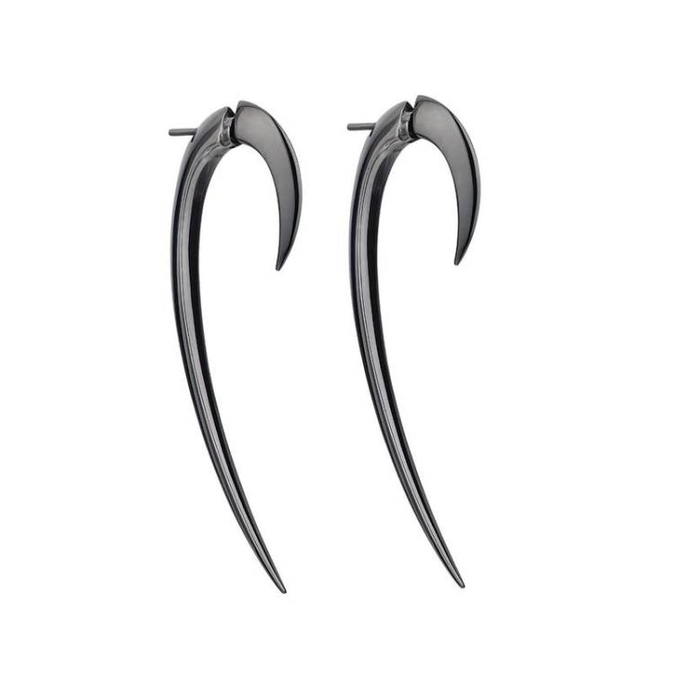 Shaun Leane Hook Sterling Silver Black Rhodium Size 2 Earrings - Silver