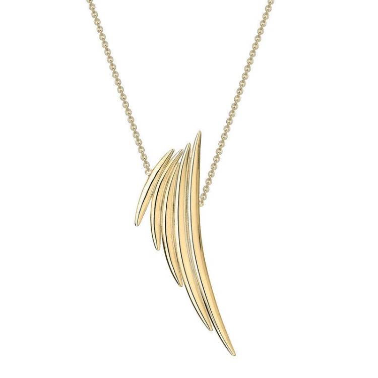 Shaun Leane Quill 18ct Yellow Gold Plated Sterling Silver Drop Pendant - Silver