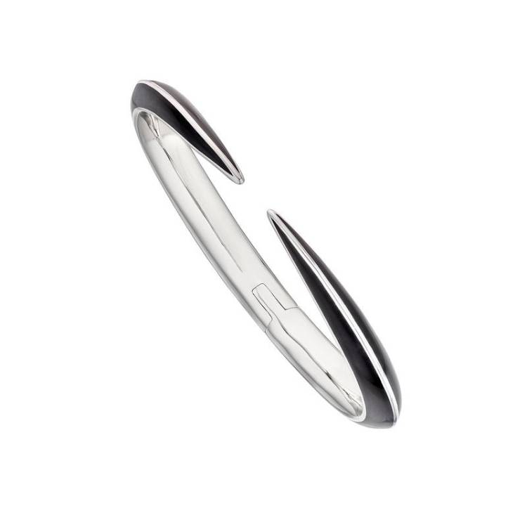 Shaun Leane Sabre Deco Sterling Silver Ceramic Cuff Bangle - S
