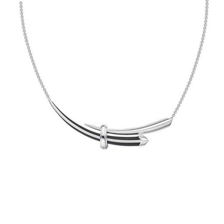 Shaun Leane Sabre Deco Sterling Silver Ceramic Horizontal Necklace - Silver