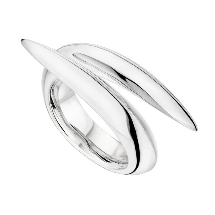 Shaun Leane Sabre Deco Sterling Silver Crossover Ring - J