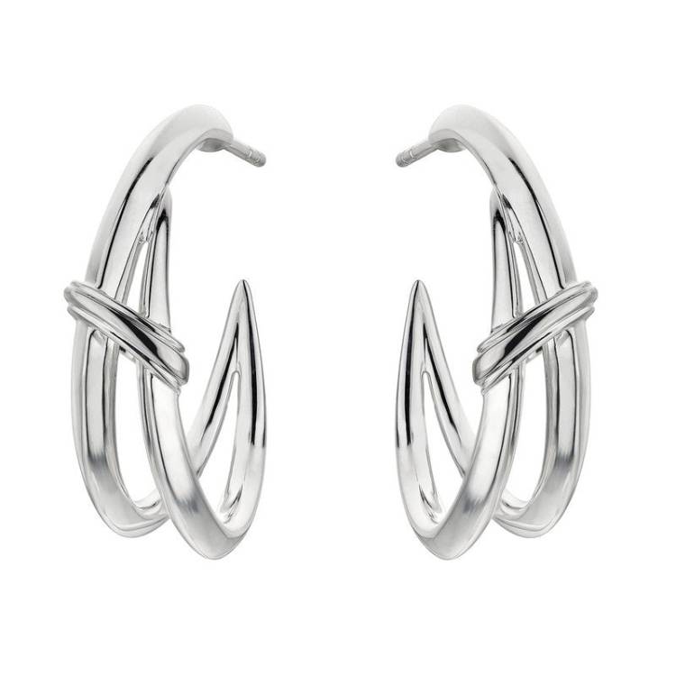 Shaun Leane Sabre Deco Sterling Silver Twist Hoop Earrings - Silver
