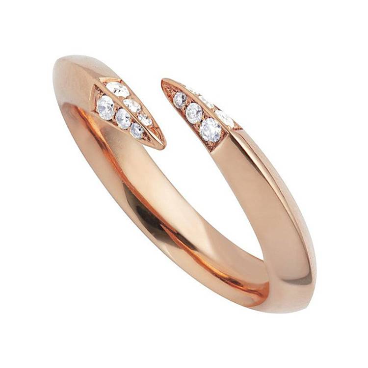 Shaun Leane Sabre 18ct Rose Gold Plated Sterling Silver Diamond Wrap Ring D - P