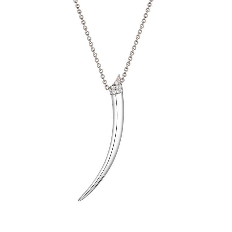 Shaun Leane Sabre Sterling Silver Diamond Tusk Necklace - Silver