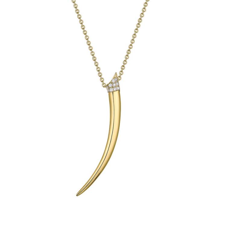 Shaun Leane Sabre 18ct Yellow Gold Plated Sterling Silver Diamond Tusk Necklace - Yellow Gold