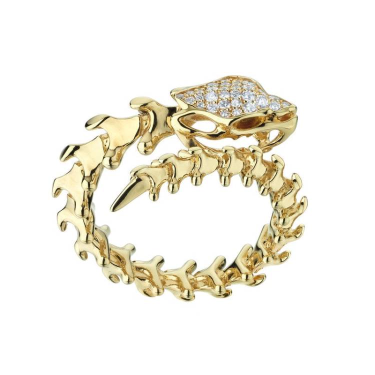 Shaun Leane Serpent Trace 18ct Yellow Gold Plated Sterling Silver Diamond Wrap Ring - P