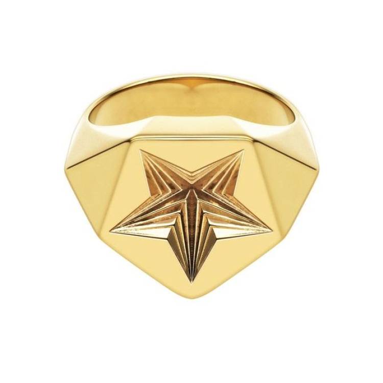 Shaun Leane 18ct Yellow Gold Plated Sterling Silver Arc Star Ring - M