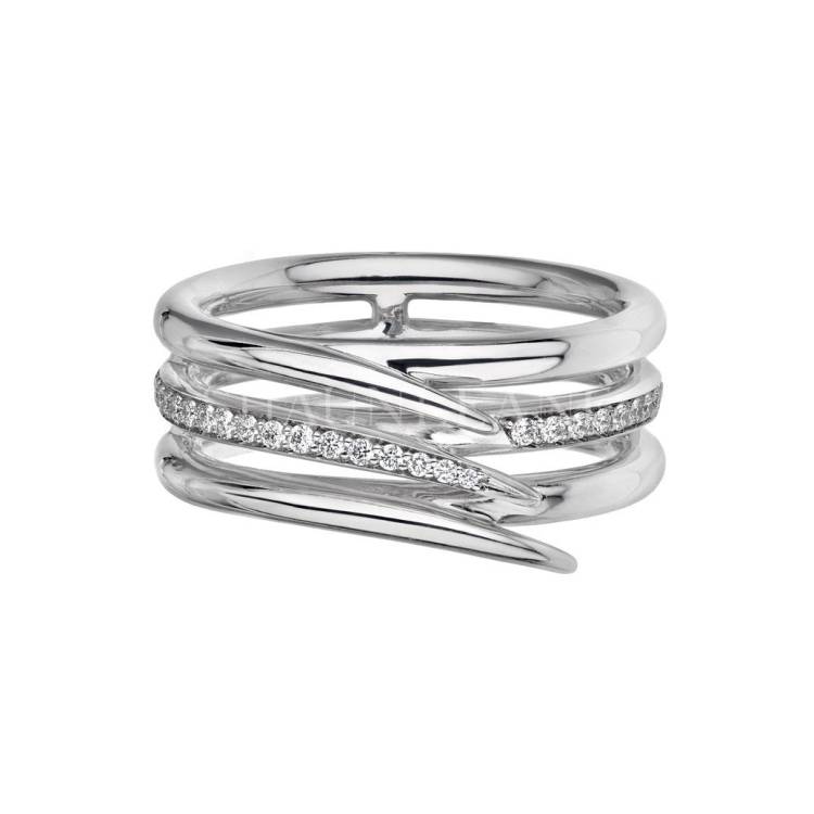 Shaun Leane Armis 18ct White Gold Diamond Pave Single Row Ring - M
