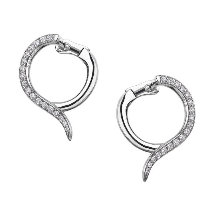 Shaun Leane Armis 18ct White Gold Diamond Pave Hoop Earrings - White Gold