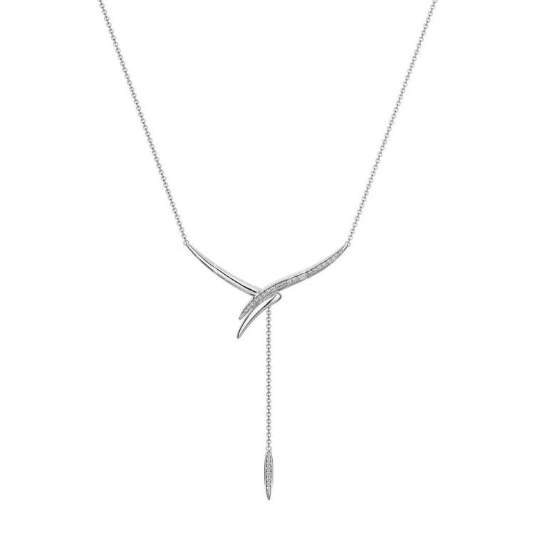 Shaun Leane 18ct White Gold Diamond Pave Drop Necklace - White Gold