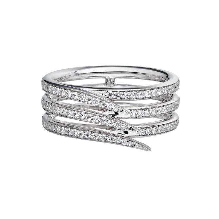 Shaun Leane Armis 18ct White Gold Diamond Pave Triple Row Ring - Q