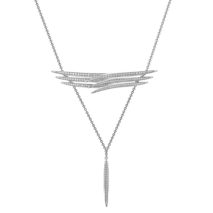 Shaun Leane Armis 18ct White Gold Diamond Pave Triple Row Necklace - White Gold