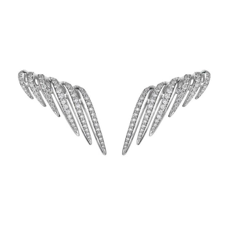 Shaun Leane 18ct White Gold Diamond Pave Climber Stud Earrings - White Gold