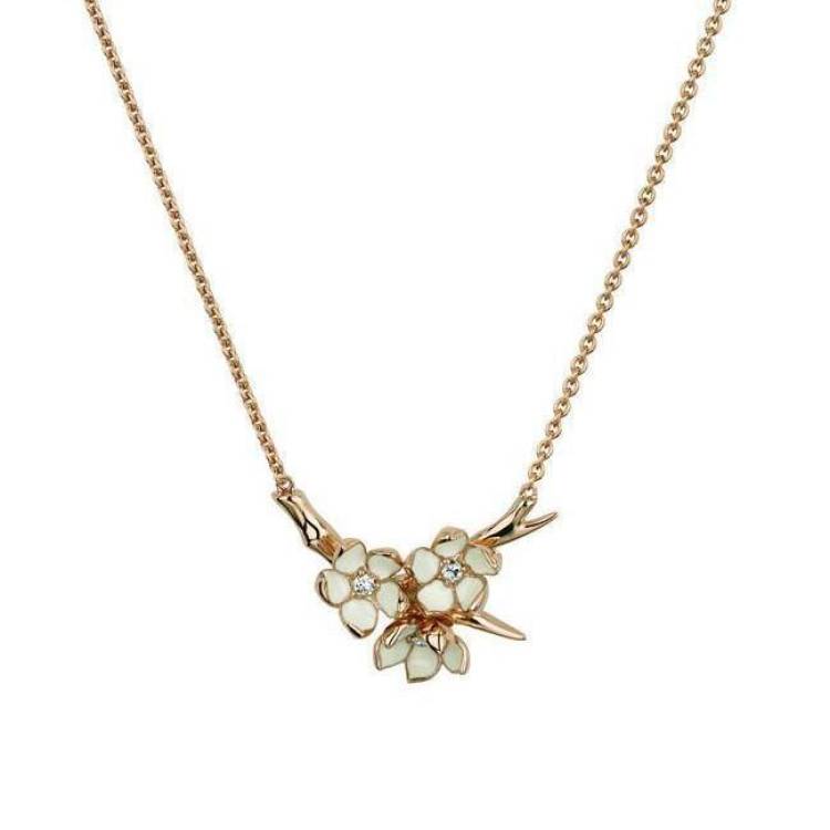 Shaun Leane Cherry Blossom 18ct Rose Gold Plated Sterling Silver 0.15ct Diamond Necklace - Rose Gold
