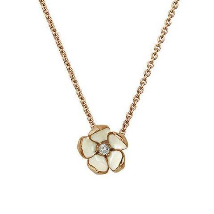 Shaun Leane Cherry Blossom 18ct Rose Gold Plated Sterling Silver Diamond Large Necklace - Rose Gold