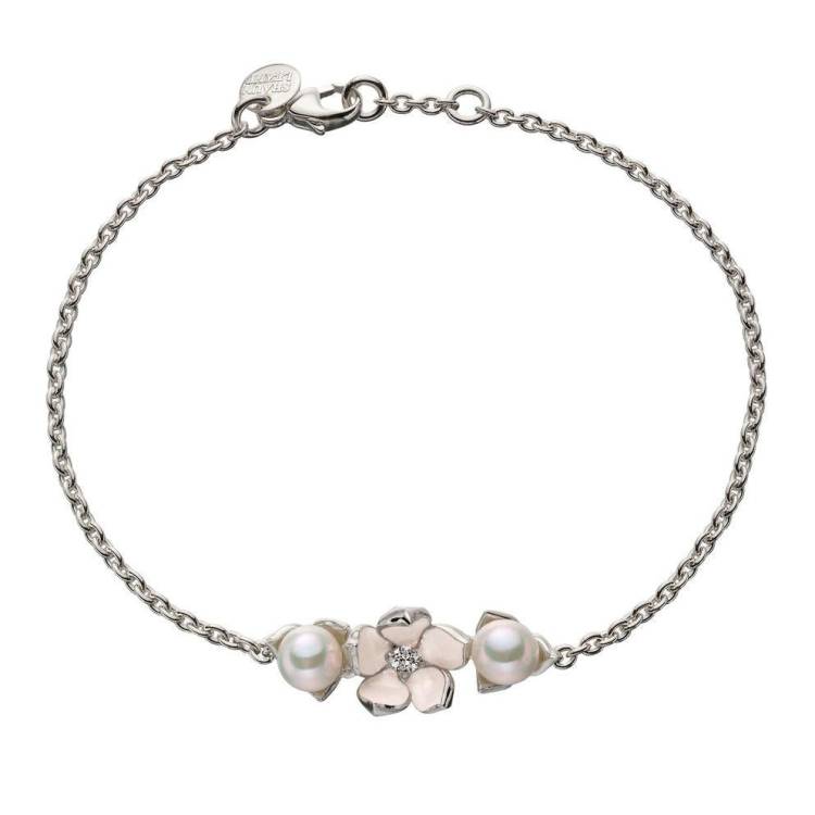 Shaun Leane Cherry Blossom Single Flower Silver Diamond Bracelet - Silver