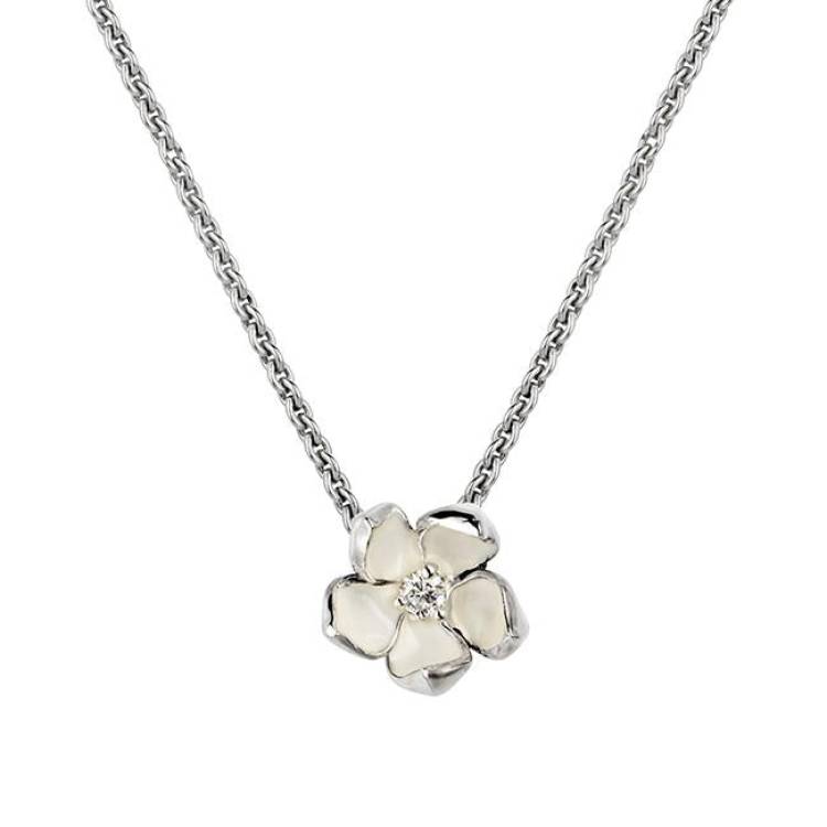Shaun Leane Cherry Blossom Sterling Silver Diamond Necklace - Silver