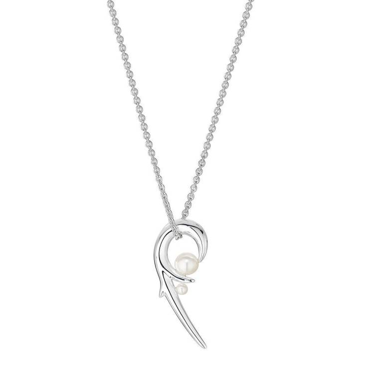 Shaun Leane Sterling Silver White Pearl Hooked Pearl Necklace