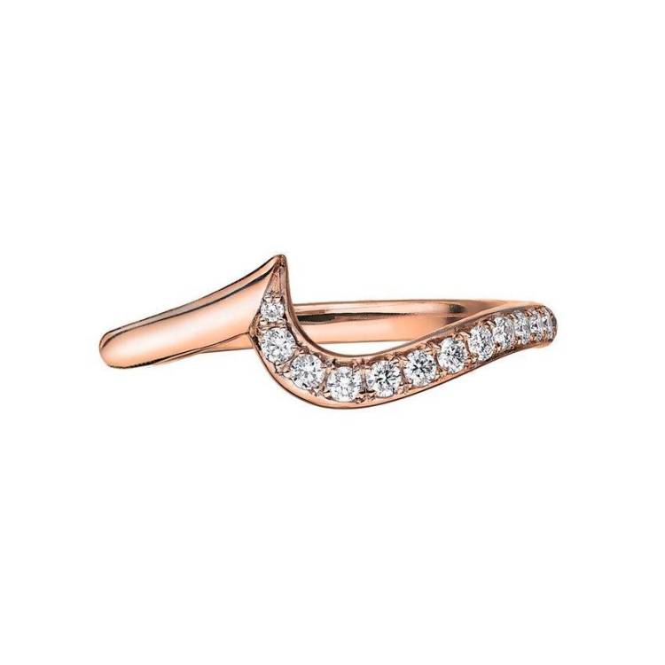 Shaun Leane Entwined 18ct Rose Gold 0.15ct Diamond Petal Wedding Ring - O