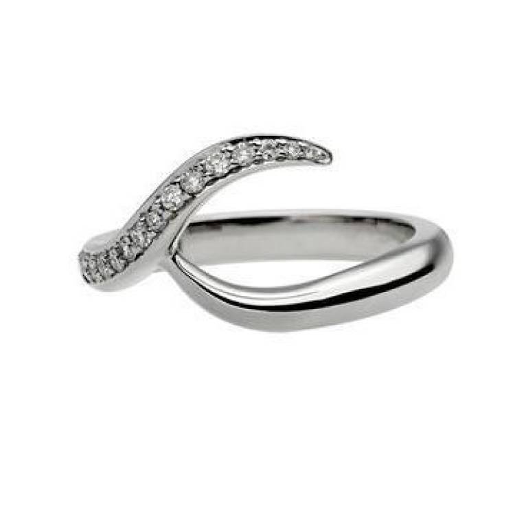 Shaun Leane Entwined 18ct White Gold 0.11ct Diamond Inward Wedding Ring - L