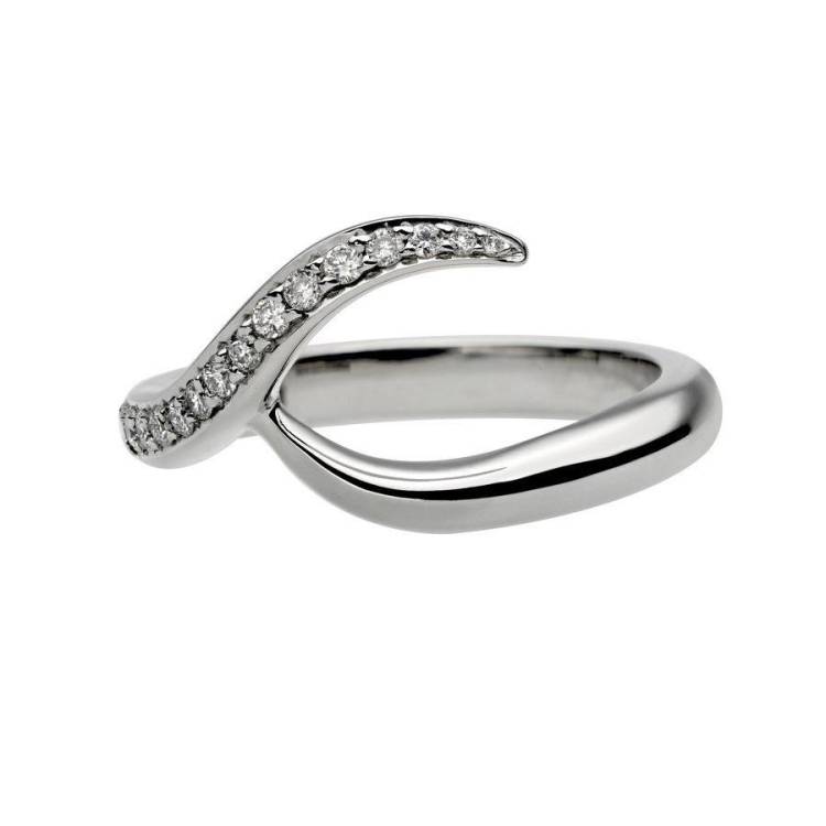 Shaun Leane Entwined 18ct White Gold 0.11ct Diamond Inward Wedding Ring - M