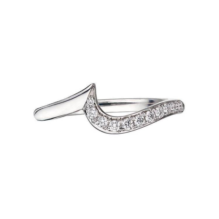Shaun Leane Entwined 18ct White Gold 0.15ct Diamond Petal Wedding Ring - K