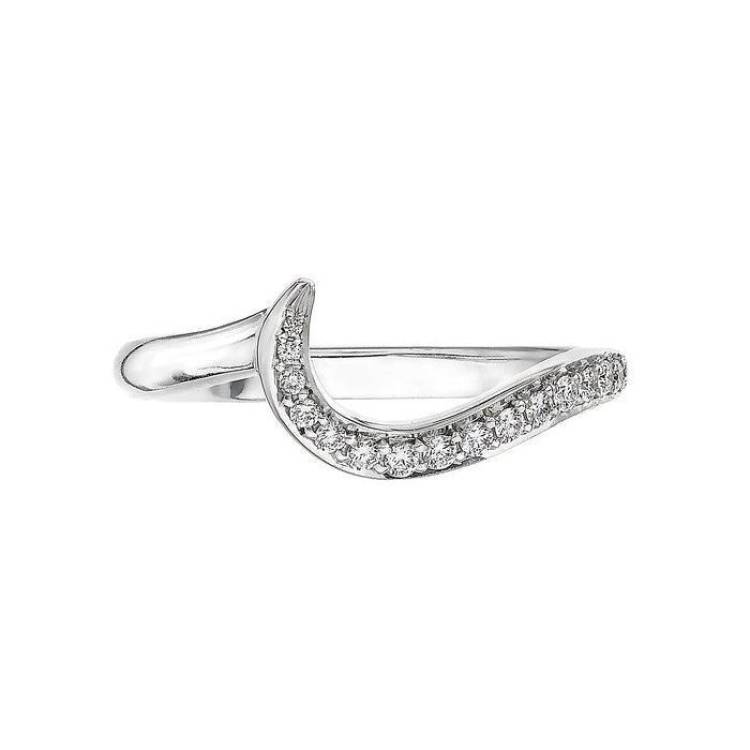 Shaun Leane Entwined 18ct White Gold 0.18ct Diamond Pave Wedding Ring - L