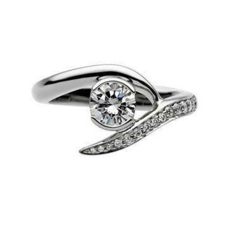 Shaun Leane Entwined 18ct White Gold 0.63ct Diamond Inward Engagement Ring - O
