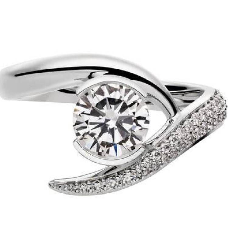Shaun Leane Entwined 18ct White Gold 0.91ct Diamond Inward Engagement Ring - P