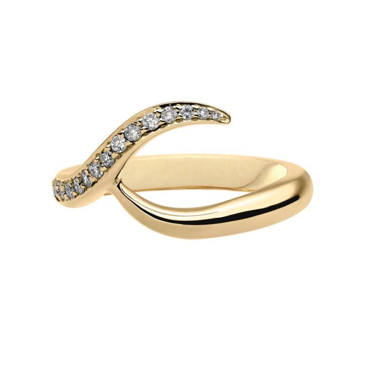 Shaun Leane Entwined 18ct Yellow Gold 0.11ct Diamond Inward Wedding Ring - M