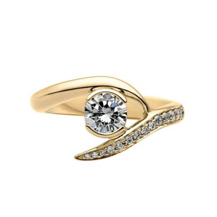 Shaun Leane Entwined 18ct Yellow Gold 0.50ct Diamond Inward Engagement Ring - L